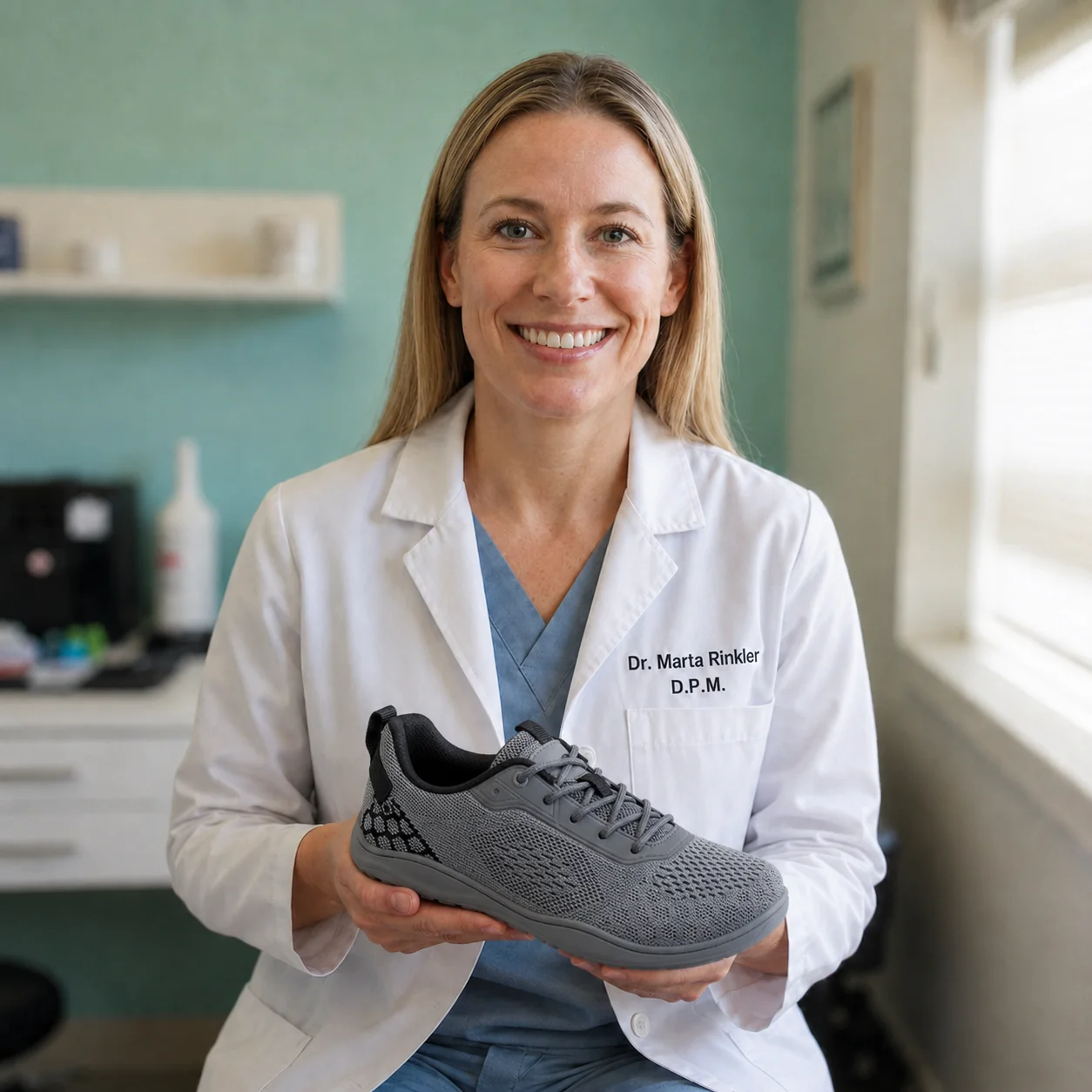 Foot specialist recommending Arch Stride shoes